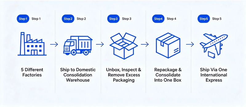 FlatFee Sourcing — International Logistics Consolidation Process
